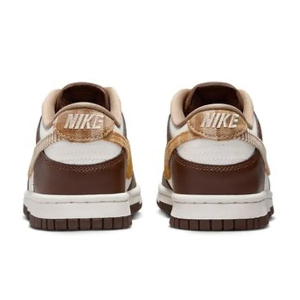 Giày Thể Thao Nữ Nike Dunk Low GS Autumn Plaind FV3653-191 Màu Nâu Trắng Size 35.5