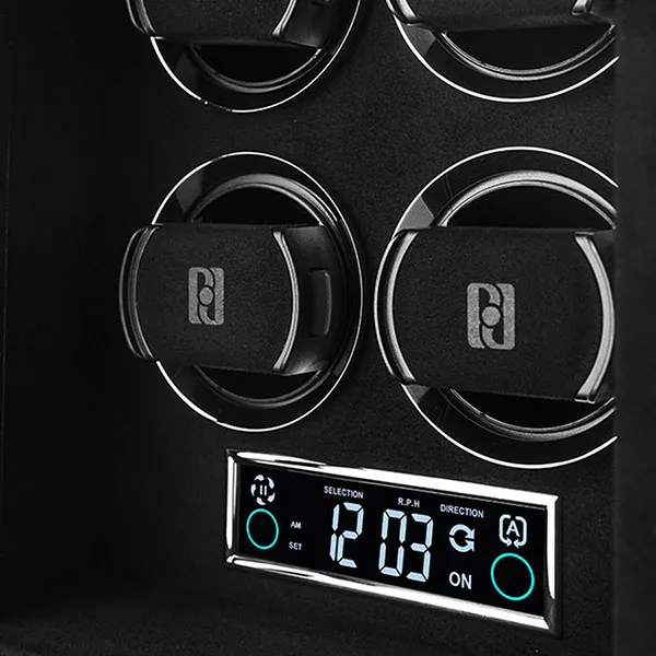 Hộp Xoay Đồng Hồ Paul Design Gentlemen 4 (Fingerprint) Màu Đen
