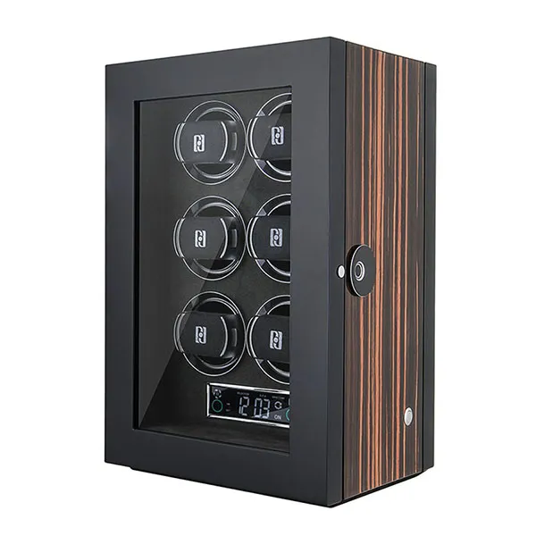 Hộp Xoay Đồng Hồ Paul Design Gentlemen 6 (Fingerprint) Màu Đen