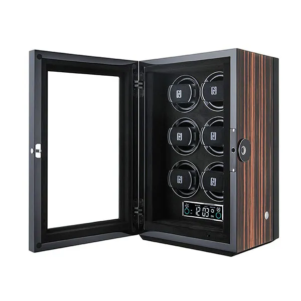 Hộp Xoay Đồng Hồ Paul Design Gentlemen 6 (Fingerprint) Màu Đen
