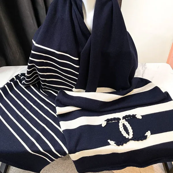 Khăn Quàng Cổ Nữ Chanel Scarf Navy Màu Xanh Navy - Thời trang - Vua Hàng Hiệu