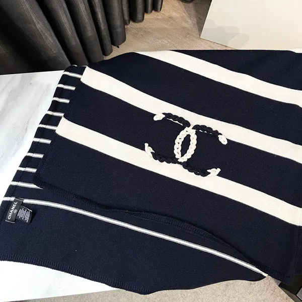 Khăn Quàng Cổ Nữ Chanel Scarf Navy Màu Xanh Navy - Thời trang - Vua Hàng Hiệu