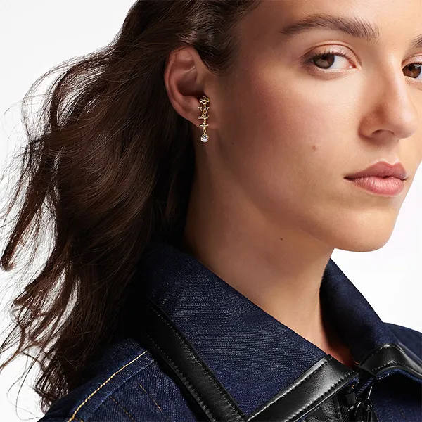 Khuyên Tai Nữ Louis Vuitton LV In The Sky Earrings M01257 Màu Vàng