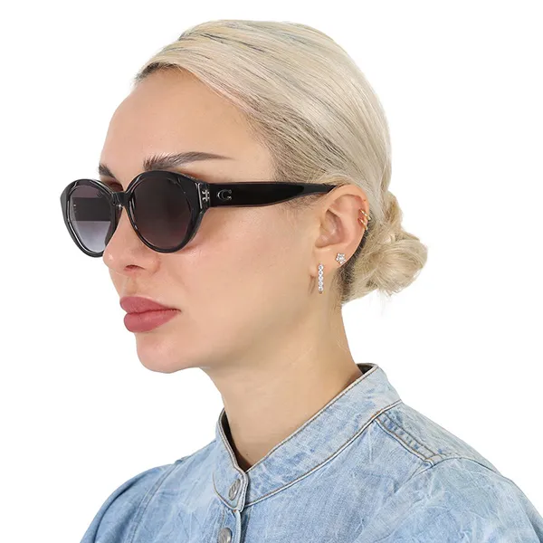 Kính Mát Coach Grey Gradient Cat Eye Ladies Sunglasses HC8364U 57458G 55 Màu Đen Xám