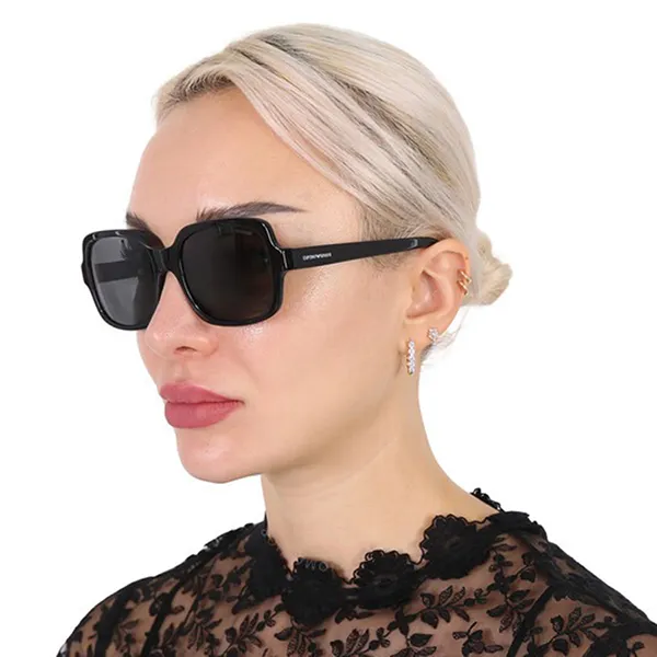 Kính Mát Emporio Armani Dark Grey Square Ladies Sunglasses EA4195 501787 55 Màu Đen Xám