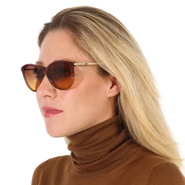 Kính Mát Michael Kors MK Chamonix Purple Amber Gradient Round Sunglasses MK2080U 325678 56 Màu Nâu