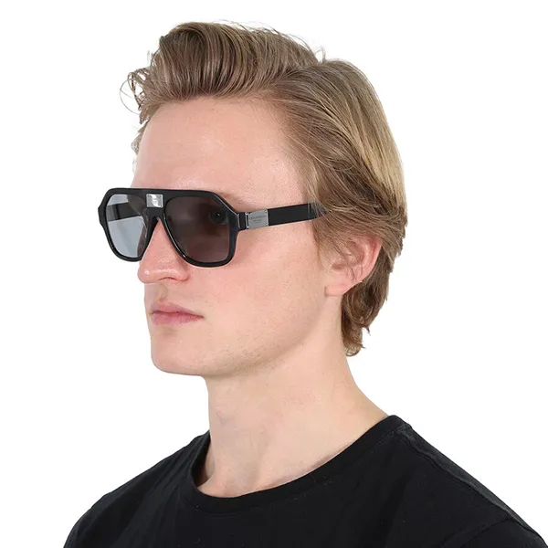 Kính Mát Nam Dolce & Gabbana D&G Grey Navigator Men's Sunglasses DG4433F 282087 58 Màu Đen Xám