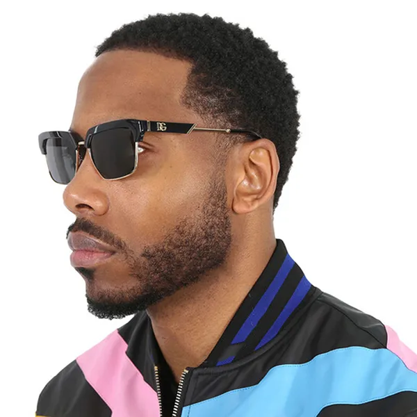 Kính Mát Nam Dolce & Gabbana D&G Dark Grey Square Men's Sunglasses DG6185 501/87 55 Màu Đen Xám