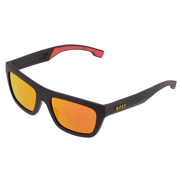 Kính Mát Nam Hugo Boss Red Multilayer Rectangular Men's Sunglasses BOSS 1450/S 0PGC/UZ 57 Màu Đỏ Cam - 4
