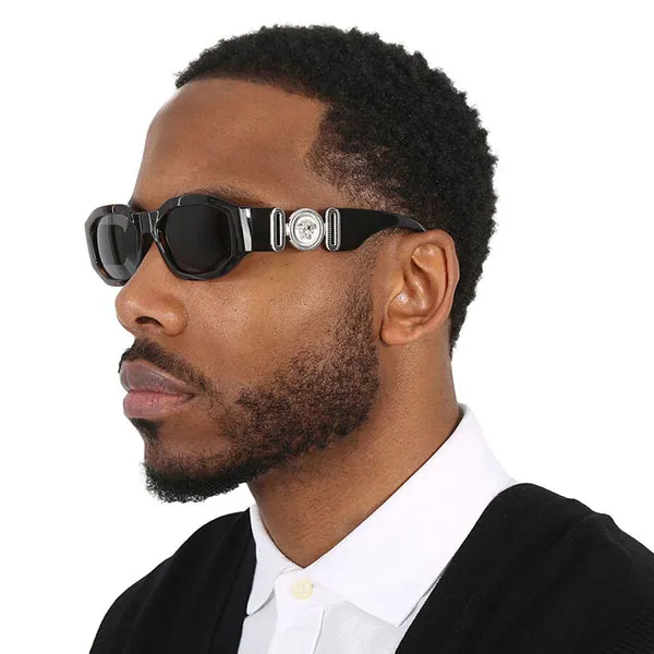 Kính Mắt Nam Versace Dark Grey Geometric Men's Sunglasses VE4361 542387 53 Màu Xám Đậm - Kính mắt - Vua Hàng Hiệu
