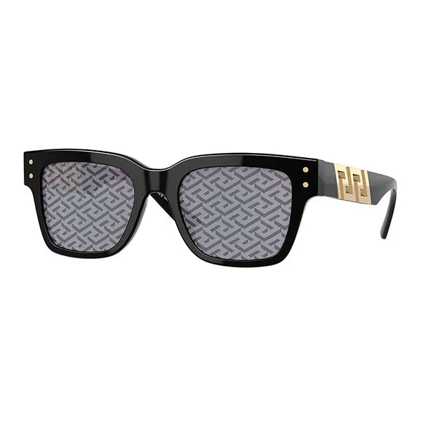 Kính Mát Nam Versace Dark Grey Monogram Blue Square Men's Sunglasses VE4421 GB1/F 52 Màu Xám Đậm
