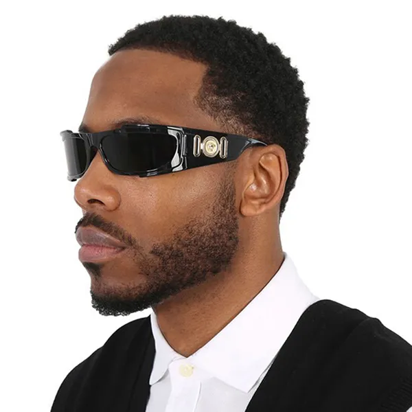 Kính Mát Nam Versace Dark Grey Wrap Men's Sunglasses VE4446 536087 67 Màu Đen Xám