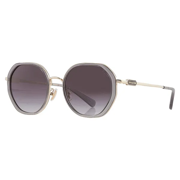 Kính Mát Nữ Coach Grey Gradient Geometric Ladies Sunglasses HC7141 90058G 54 Màu Xám