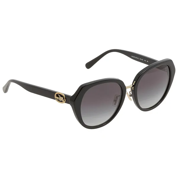 Kính Mát Nữ Coach Grey Gradient Oval Ladies Sunglasses HC8331 50028G 55 Màu Đen Xám