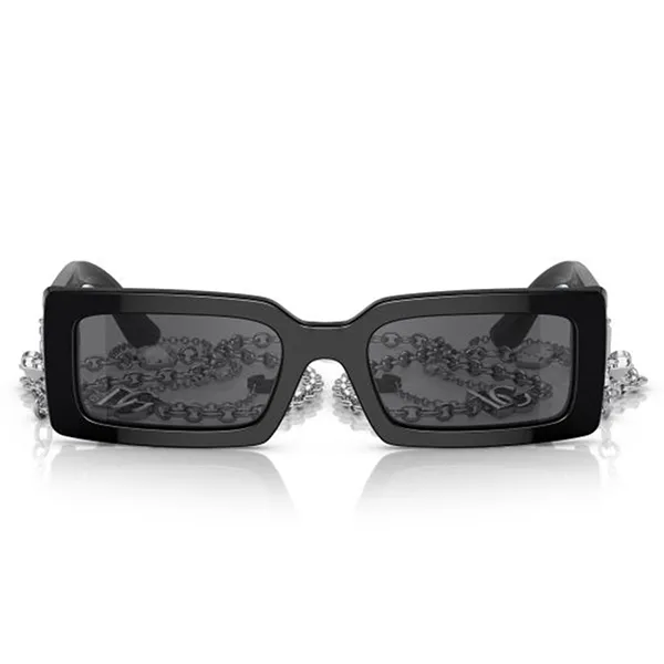 Kính Mát Nữ Dolce & Gabbana D&G Grey Mirror Black Rectangular Ladies Sunglasses DG4416 501/6G 53 Màu Đen Xám