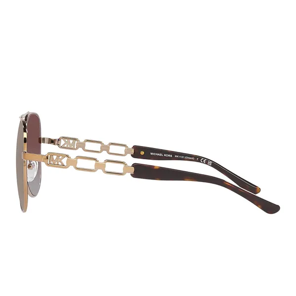 Kính Mát Nữ Michael Kors Chianti Caramel Silver Flash Pilot Sunglasses MK1121 12136K 58 Màu Nâu Caramel - Kính mắt - Vua Hàng Hiệu