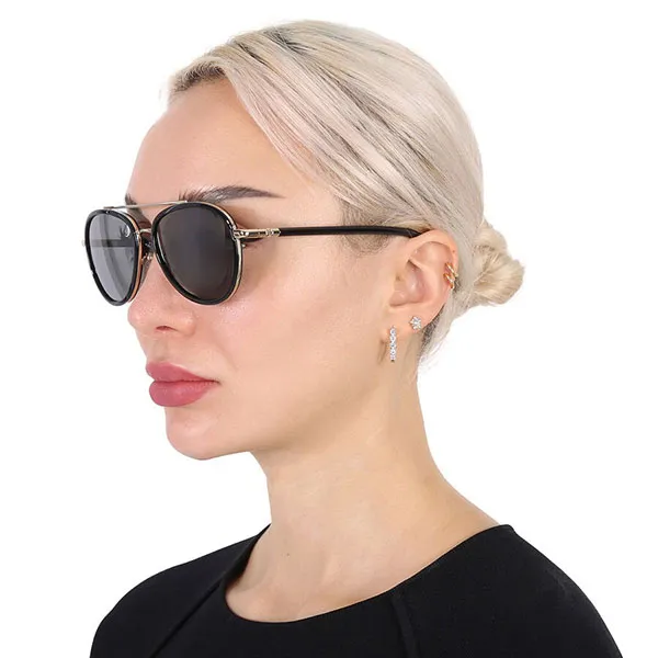 Kính Mát Nữ Tory Burch Dark Grey Flash Mirrored Pilot Ladies Sunglasses TY6089 33056V 57 Màu Xám
