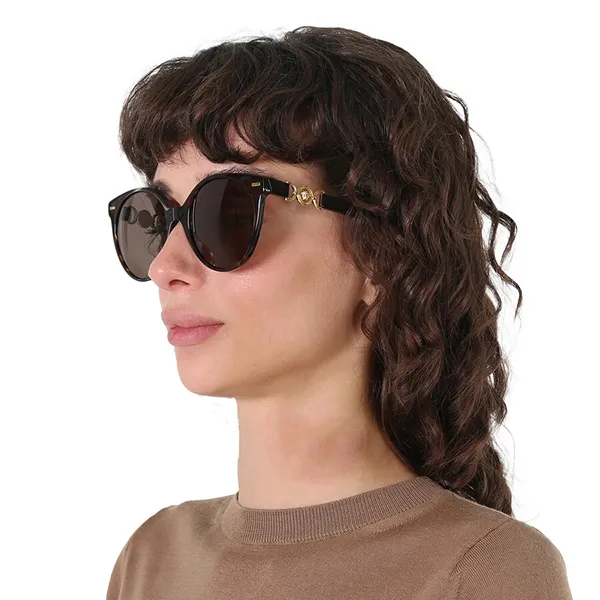 Kính Mát Nữ Versace Brown Oval Ladies Sunglasses VE4442 108/3 55 Màu Nâu - Kính mắt - Vua Hàng Hiệu