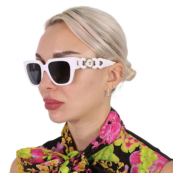 Kính Mát Nữ Versace Dark Grey Cat Eye Ladies Sunglasses VE4409 314/87 53 Màu Đen Trắng