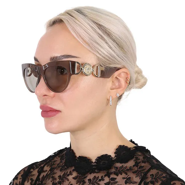Kính Mát Nữ Versace Light Brown Cat Eye Ladies Sunglasses VE4440U 5407/3 56 Màu Nâu - Kính mắt - Vua Hàng Hiệu