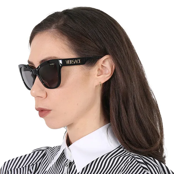 Kính Mát Nữ Versace Polarized Dark Grey Cat Eye Ladies Sunglasses VE4417U GB1/81 56 Màu Đen Xám