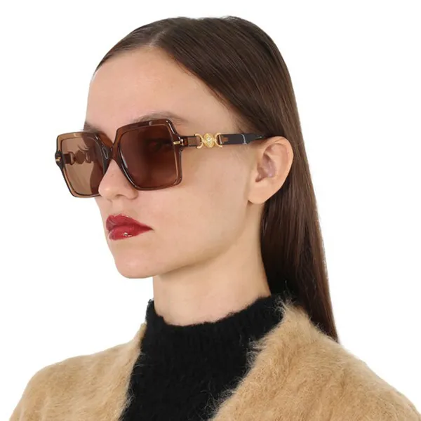Kính Mát Versace Brown Orange Metallic Mirror Square Sunglasses VE4441 5028/O 55 Màu Nâu - Kính mắt - Vua Hàng Hiệu