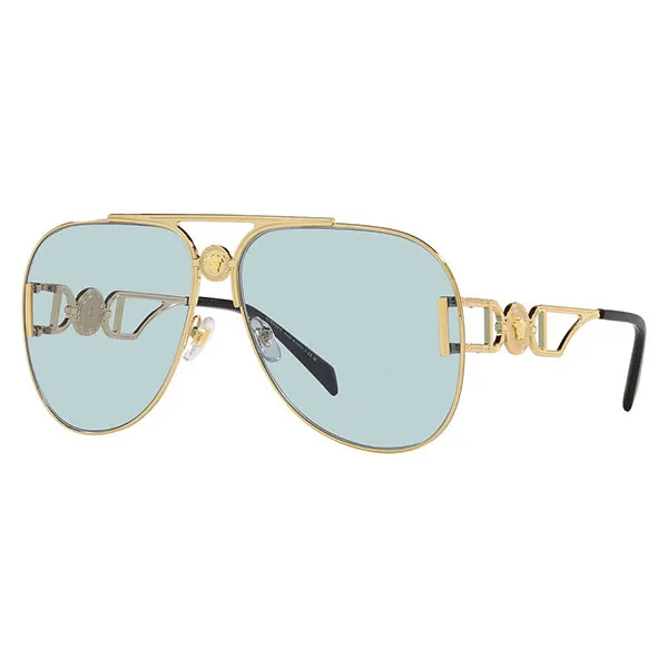 Kính Mát Versace Lightt Blue Pilot Unisex Sunglasses VE2255 1002/1 63 Màu Xanh Vàng