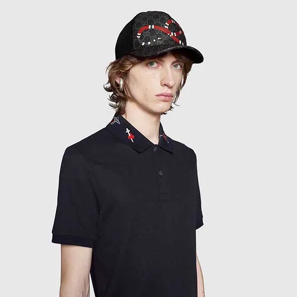 Mũ Gucci Kingsnake Print GG Supreme Baseball Black Màu Đen Size M - 1