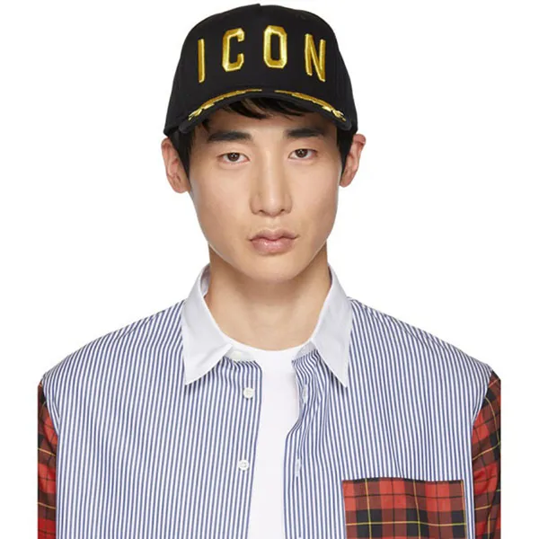 Mũ Nam Dsquared2 Icon Embroidery Maple Leaf Cap Màu Đen Vàng