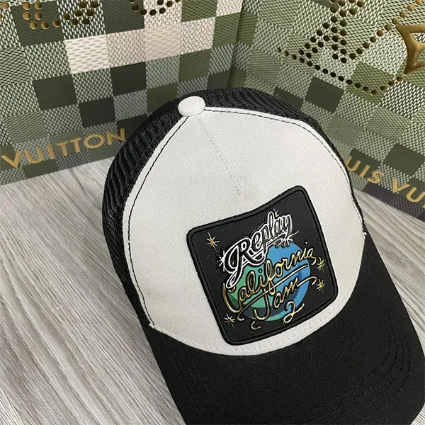 Mũ Replay Baseball Cap With Mesh Panel Màu Đen Trắng Size 57-59 - Mũ nón - Vua Hàng Hiệu