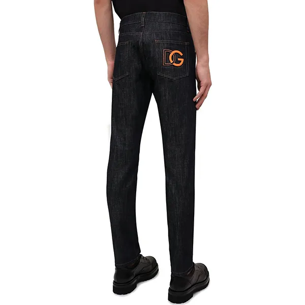 Quần Jean Nam Dolce & Gabbana D&G Logo Low Rise Tapered Denim GY07LZ Màu Đen Xám Size 48 - Thời trang - Vua Hàng Hiệu