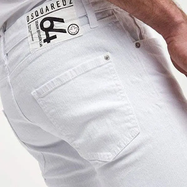 Quần Jean Nam Dsquared2 S71LB1151 Sexy Dean Màu Trắng Size 46