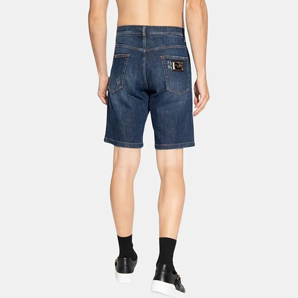 Quần Short Nam Dolce & Gabbana D&G Jean Light Blue With Black Tag GWNXAD G8GW9 S9001 Màu Xanh Size 44
