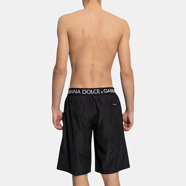 Quần Short Nam Dolce & Gabbana D&G Logo Waist Knee Length Swim M4B74TFUSFWN0000 Màu Đen Size 2 - Thời trang - Vua Hàng Hiệu