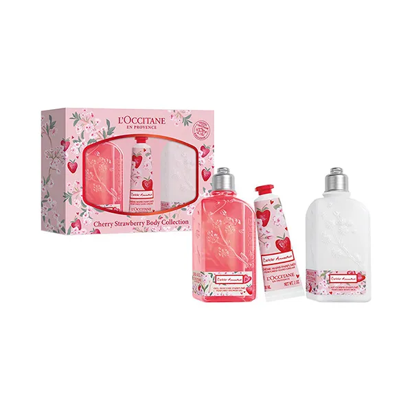 Set Chăm Sóc Da L'Occitane Cherry Strawberry Body Collection 3 Món - Mỹ phẩm - Vua Hàng Hiệu