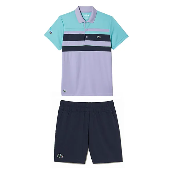 Set Quần Áo Cộc Tay Nam Lacoste Men's Màu Xanh Tím Size 3 - Thời trang - Vua Hàng Hiệu