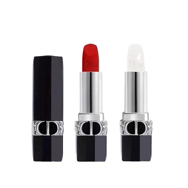 Set Son Dior Rouge Dior Duo Collection Set Màu 999 Velvet + Satin 000 Lip Balm ( 2 x 3.5g) - Son Môi - Vua Hàng Hiệu