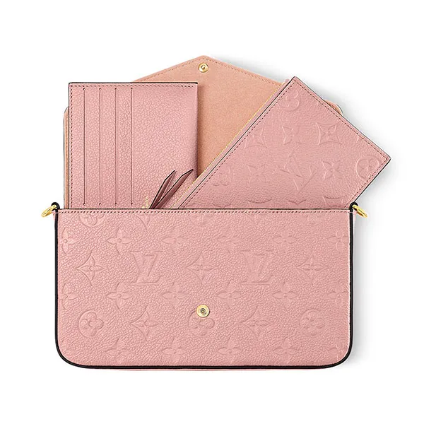 Set Túi Đeo Chéo Louis Vuitton LV M82608 Felicie Pochette Bag Màu Hồng - Túi xách - Vua Hàng Hiệu
