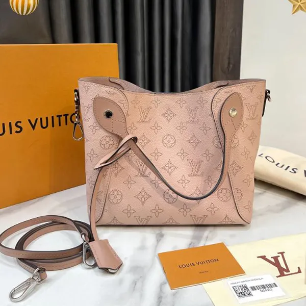Set Túi Xách Nữ Louis Vuitton LV Mahina Hina PM Magnolia 2WAY Bag Màu Hồng Nude