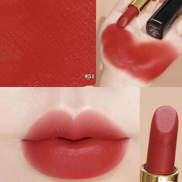 Son Chanel Rouge Allure Velvet Luminous Matte Lip Colour 51 Légendaire Màu Đỏ Cam Gạch