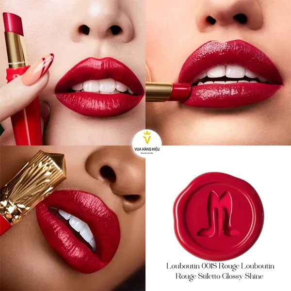Son Christian Louboutin Rouge Stiletto Glossy Shine Lipstick 001S Rouge Màu Đỏ Cổ Điển - Son Môi - Vua Hàng Hiệu