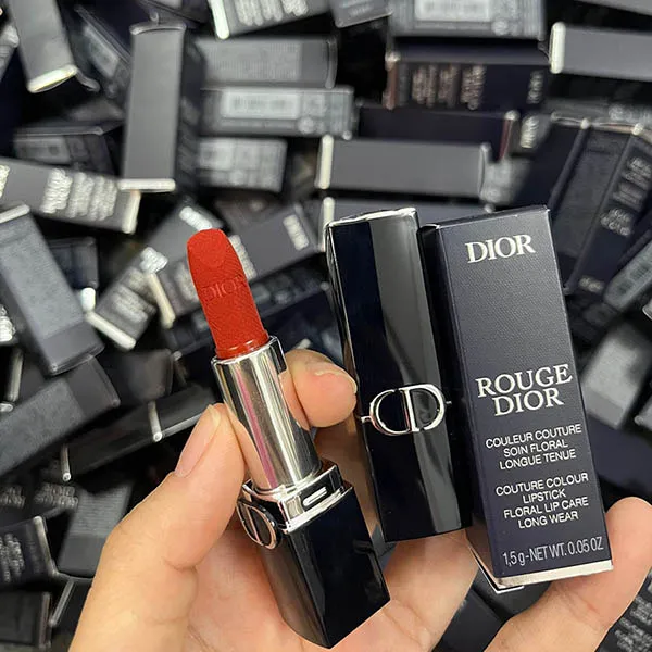 Son Dior 777 Fahrenheit Velvet Finish Mini Màu Đỏ Cam 1.5g - Son Môi - Vua Hàng Hiệu