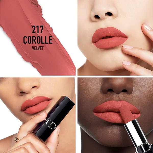 Son Dior Velvet Finish 217 Corolle Lipstick Màu Hồng Khô C_QĐ