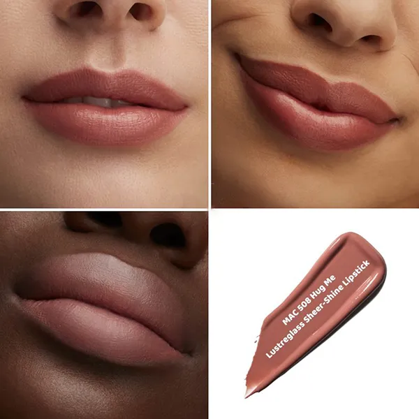 Son MAC Lustreglass Sheer Shine Lipstick 508 Hug Me Màu Hồng Trà Sữa - Son Môi - Vua Hàng Hiệu