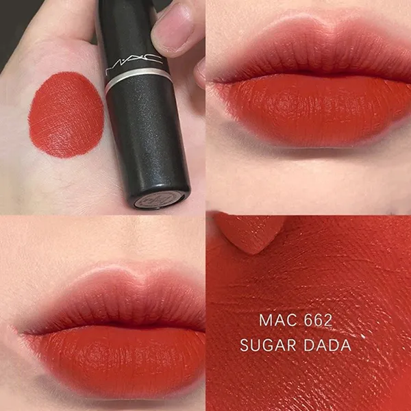 Son MAC Matte Lipstick 662 Sugar Dada Màu Đỏ Cam Gạch