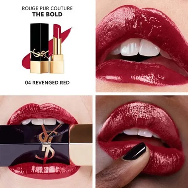 Son Yves Saint Laurent YSL The Bold High Pigment Lipstick 04 Revenged Red - Crimson Red Màu Đỏ Thẫm - Son Môi - Vua Hàng Hiệu
