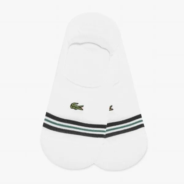 Tất Nam Lacoste Men's Color Block Socks RA681E-53G 70V Màu Trắng Phối Kẻ Xanh Lá