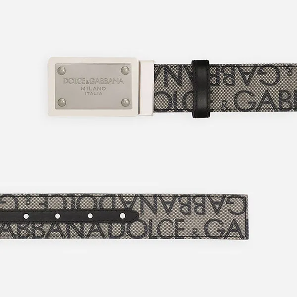 Thắt Lưng Nam Dolce & Gabbana D&G Coated Jacquard Belt With Logo Tag BC4824 Màu Phối Màu Size 85 - Thắt lưng - Vua Hàng Hiệu