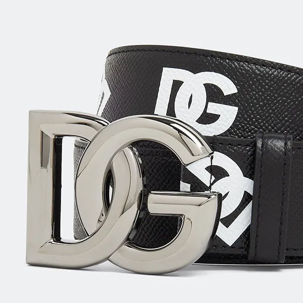 Thắt Lưng Nam Dolce & Gabbana D&G Leather Belt With Logo Pattern BC4646 Màu Đen Size 90
