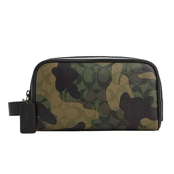 Túi Cầm Tay Nam Coach Small Travel Kit In Signature Canvas With Camo Print CX879 Màu Camo